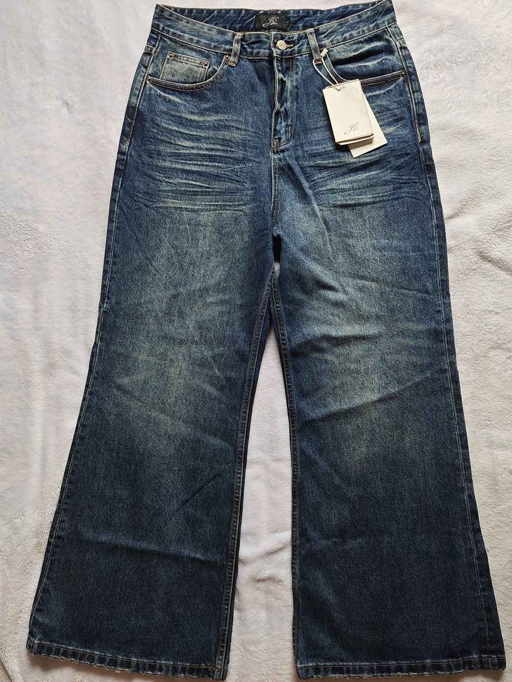 High-Rise Wide-Leg Women’s Jeans - Dark Blue Wash- JC OFFICIAL